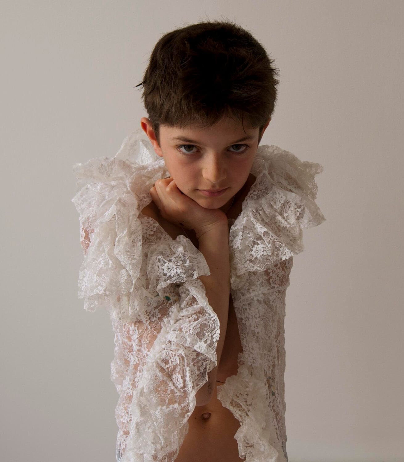 A boy in a white lace collar. afactum, 2013, Digital print on metal, Alu-Dibond, 60 x 52 cm