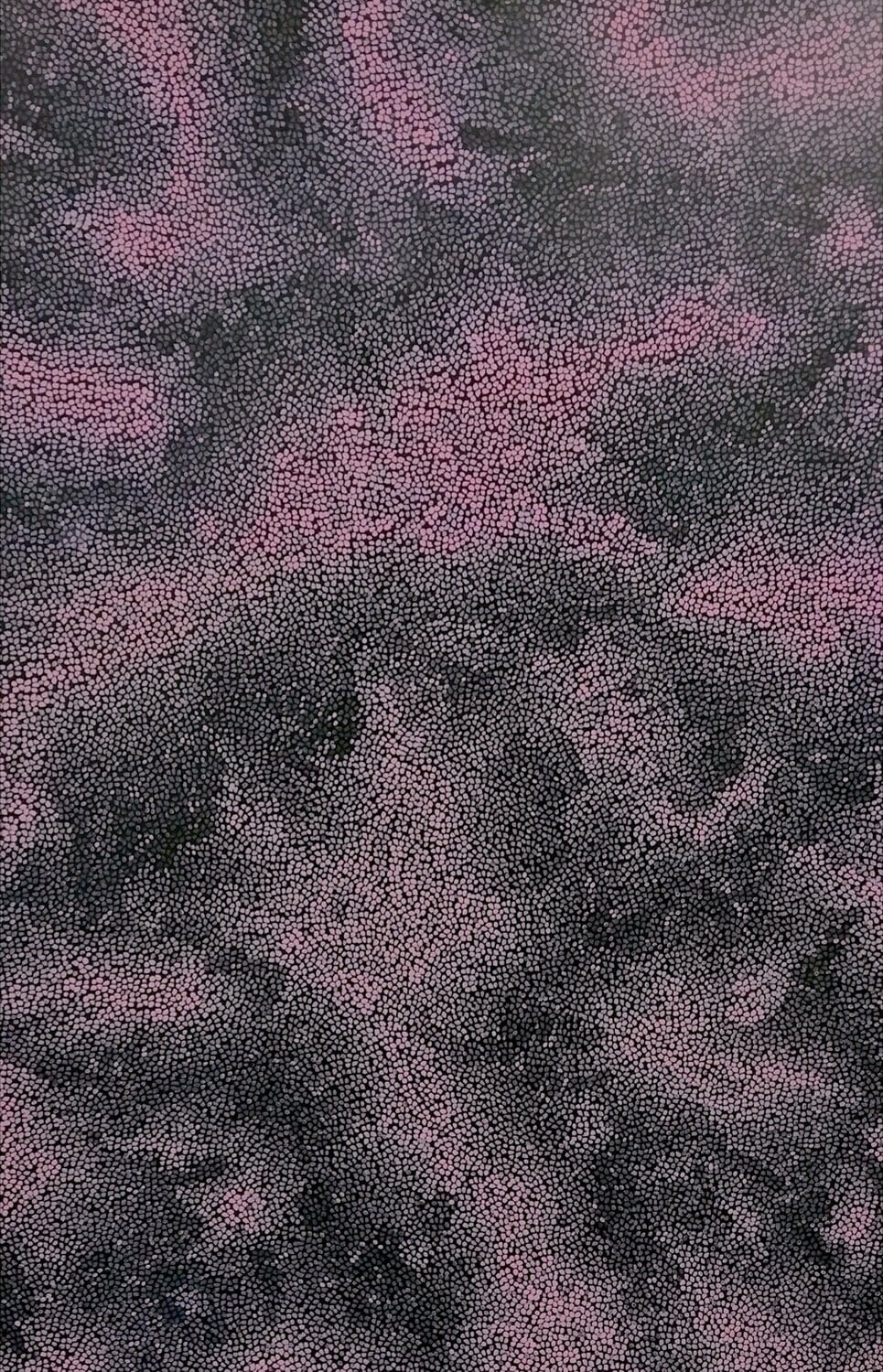 A violet field of dense marks. afactum, 2022, Acrylic, oil on canvas, 120 x 80 cm